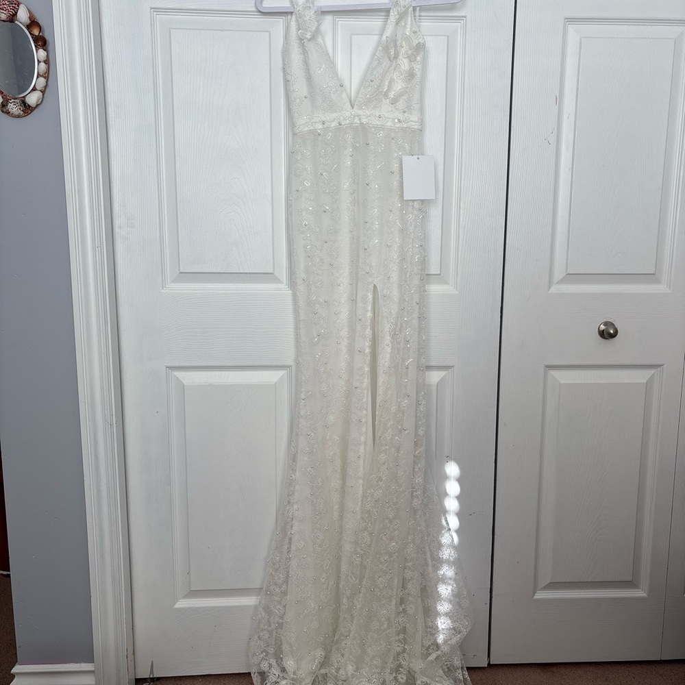 White lace sheer dress